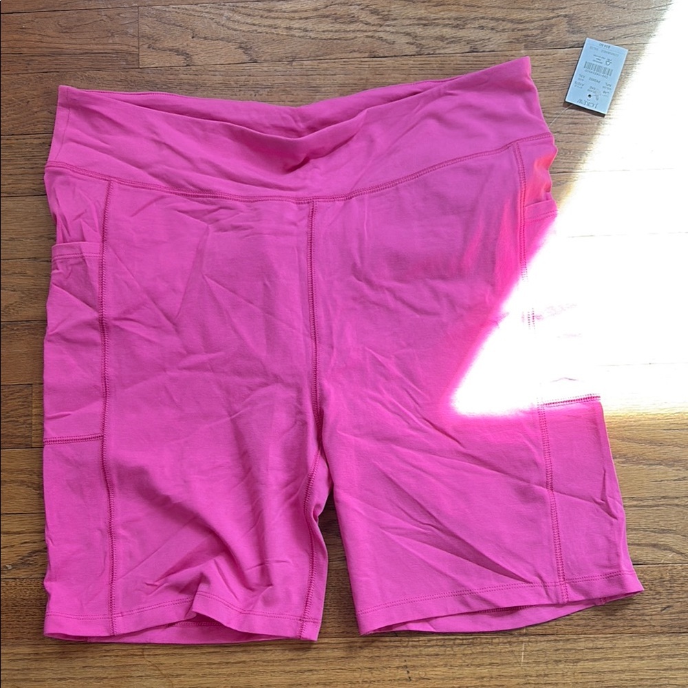 J. Crew Pink Bike Shorts with Stretchy Fit and Wide Waistband